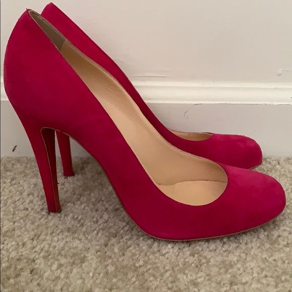 Fuchsia suede Loubs - Picture 2 of 4